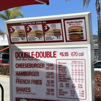 In-N-Out Burger - Menu 04/04/23 - Fast Food Near Me - Glendora, California