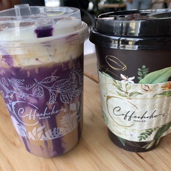Coffeeholic House - Iced Coffeeholic Dream and Hot Purple Haze Latte - Coffee & Tea Near Me - Seattle, Washington