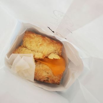 Bird Bird Biscuit - Little bird $6 - Egg and Cheese on a biscuit. Sorry you can't see the egg. - Breakfast & Brunch Near Me - Austin, Texas