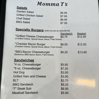 Momma T's Restaurant - Menu 4 - Salad Near Me - Boonville, North Carolina Momma T's Restaurant - Menu 4 - Salad Near Me - Boonville, North Carolina