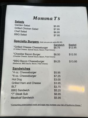 Menu photo 4 Momma T's Restaurant Boonville, NC Menu photo 4 Momma T's Restaurant Boonville, NC