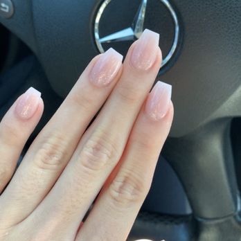 Island Nails Lounge - Nude nails with sparkle - Nail Salons Near Me - Cypress, Texas