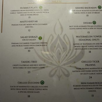 Saffron Restaurant and Lounge - Persian/Iranian Near Me - Palm Springs, California