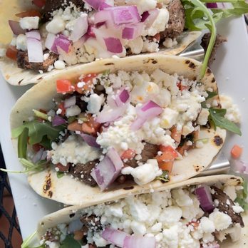 Shotti's Point - Ocean City - $15 | Surfer Rosa Tacos - marinated skirt steak, arugula, pico, red onion, cabron sauce, goat cheese crumble, & fresh cilantro - Pizza Near Me - Ocean City, Maryland