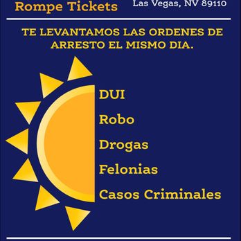 El Sol Rompe Tickets - El major servicio legal - Tax Services Near Me - Las Vegas, Nevada El Sol Rompe Tickets - El major servicio legal - Tax Services Near Me - Las Vegas, Nevada