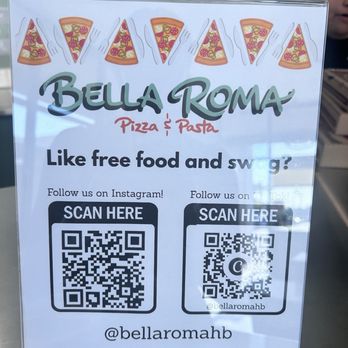 Bella Roma - Scan for free food and swag - Italian Near Me - Huntington Beach, California