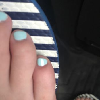 Tulip's Nail Salon - My toe nail that he made diagonal - Nail Salons Near Me - Wilmington, Delaware