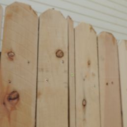 Little one inch pickets filled in throughout the fence. Little one inch pickets filled in throughout the fence.