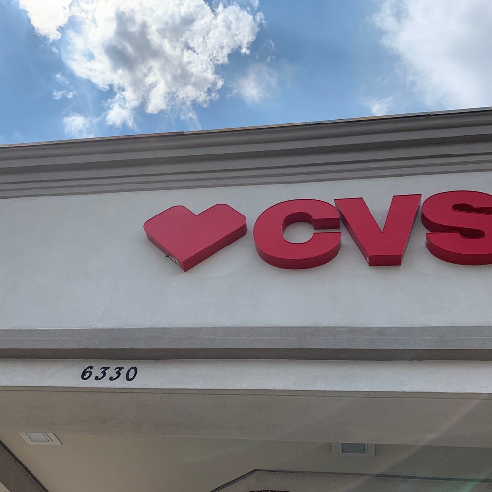 the front of a cvs pharmacy the front of a cvs pharmacy