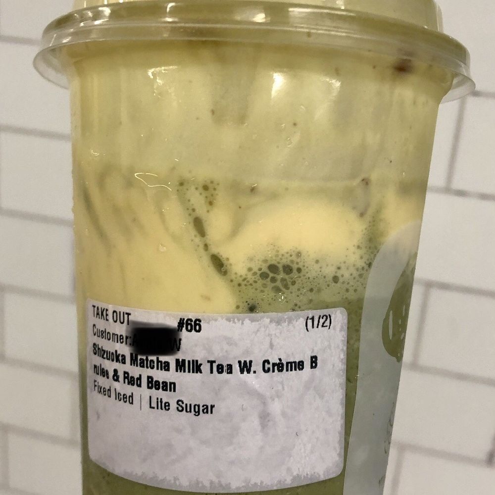 Machi Machi - Matcha milk tea w/creme brulee & red beans - Bubble Tea Near Me - New York, New York Machi Machi - Matcha milk tea w/creme brulee & red beans - Bubble Tea Near Me - New York, New York