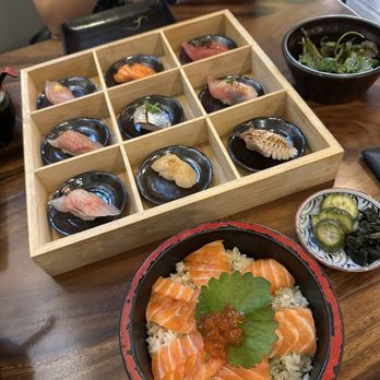 Taberu Sushi - 9-piece Sushi Plate & Salmon Donburi - Japanese Near Me - Santa Ana, California Taberu Sushi - 9-piece Sushi Plate & Salmon Donburi - Japanese Near Me - Santa Ana, California