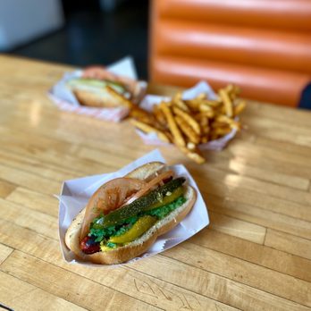 Chicago's Dog House - a hot dog and french fries - Hot Dogs Near Me - Chicago, Illinois Chicago's Dog House - a hot dog and french fries - Hot Dogs Near Me - Chicago, Illinois