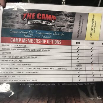 The Camp Transformation Center - Membership packages without the challenge - Gyms Near Me - Downey, California The Camp Transformation Center - Membership packages without the challenge - Gyms Near Me - Downey, California
