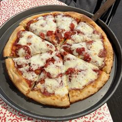 14" Large Thick Crust Pizza pepperoni 10/10 cheesey and crispy crust. Perfect pair with ranch