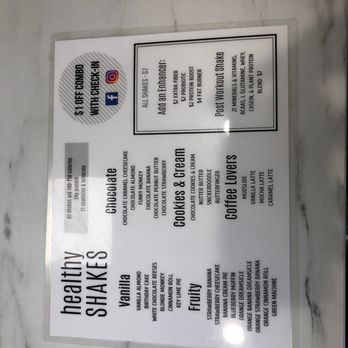 North State Nutrition - a menu on a marble table - Coffee & Tea Near Me - Sanford, North Carolina