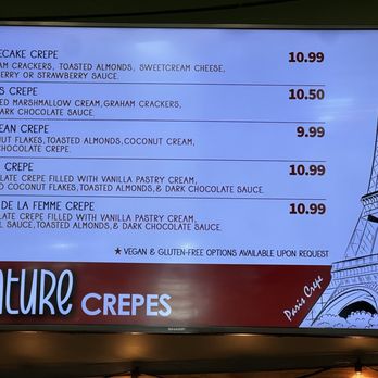 Paris Crepe - Signature crepes menu 4.27.26 - Creperies Near Me - Henderson, Nevada