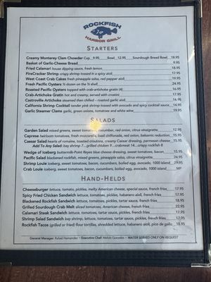 Menu photo 1 Rockfish Harbor Grill Monterey, CA Menu photo 1 Rockfish Harbor Grill Monterey, CA