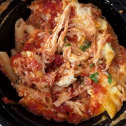 Ziti with lots of mozzarella.