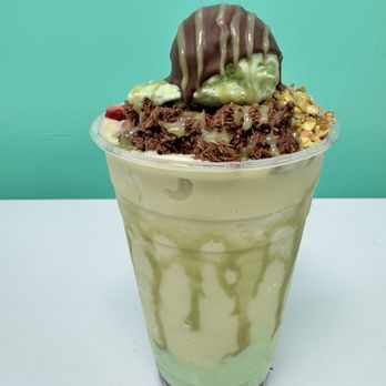 Boba Cafe - pistachio smoothie with pistachio walls, pistachio pudding, katafi, pistachios, pistachio ice cream and chocolate shell - Juice Bars & Smoothies Near Me - Las Vegas, Nevada Boba Cafe - pistachio smoothie with pistachio walls, pistachio pudding, katafi, pistachios, pistachio ice cream and chocolate shell - Juice Bars & Smoothies Near Me - Las Vegas, Nevada