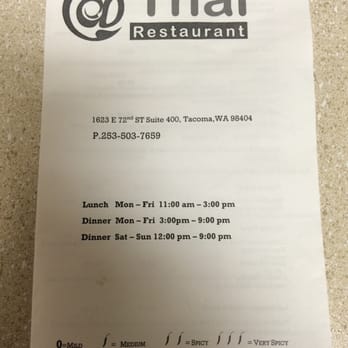 At Thai Restaurant - Hours - Thai Near Me - Tacoma, Washington At Thai Restaurant - Hours - Thai Near Me - Tacoma, Washington