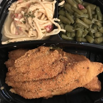 Soule - 2 Pieces of Catfish, Chicken Spaghetti, and Green Beans with Smoked Turkey - Cajun/Creole Near Me - Chicago, Illinois Soule - 2 Pieces of Catfish, Chicken Spaghetti, and Green Beans with Smoked Turkey - Cajun/Creole Near Me - Chicago, Illinois