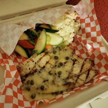 Gabby's Cafe - Big piece of fish with risotto and veggies, well cooked and flavorful. - Italian Near Me - Wyoming, Ohio