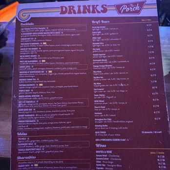 The Porch - Menu 1-2024 - Cocktail Bars Near Me - Tempe, Arizona The Porch - Menu 1-2024 - Cocktail Bars Near Me - Tempe, Arizona