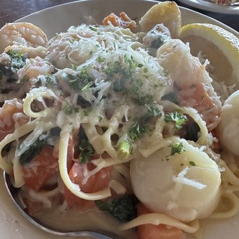 Brophy Bros - Seafood pasta has the best wine-flavored and light cheesy sauce with shrimp and scallops. - Seafood Near Me - Santa Barbara, California Brophy Bros - Seafood pasta has the best wine-flavored and light cheesy sauce with shrimp and scallops. - Seafood Near Me - Santa Barbara, California