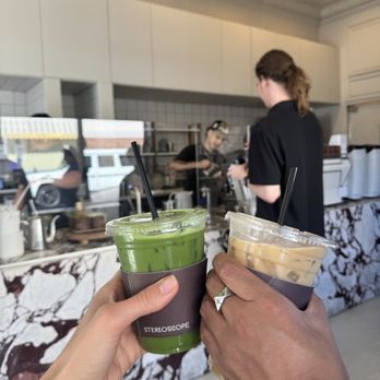 Stereoscope Coffee - Large Spanish, large matcha Ceremonial Matcha Milk - Coffee Roasteries Near Me - Long Beach, California Stereoscope Coffee - Large Spanish, large matcha Ceremonial Matcha Milk - Coffee Roasteries Near Me - Long Beach, California