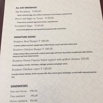 Romiree Cafe - New Menu Sept 2019 - Cafes Near Me - Angeles, PAM