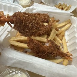 Burnt coconut shrimp - $19