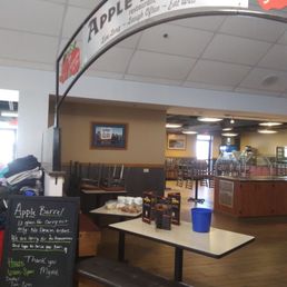 A restaurant inside with specials listed A restaurant inside with specials listed