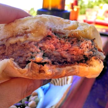 Nepenthe - The Famous Abrosiaburger (ground steak, French roll, Ambrosia Sauce. $15.25) - 2.5 stars (Sat. lunch 2014-07-05) - New American Near Me - Big Sur, California
