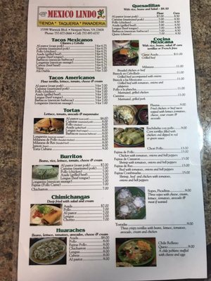 Menu photo 7 Mexico Lindo Newport News, VA