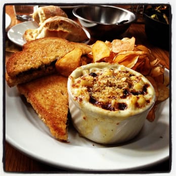 Hopleaf Bar - A CB&J -- cashew butter, fig jam, and raclette cheese pan-fried sandwich. Amazing! - Gastropubs Near Me - Chicago, Illinois Hopleaf Bar - A CB&J -- cashew butter, fig jam, and raclette cheese pan-fried sandwich. Amazing! - Gastropubs Near Me - Chicago, Illinois