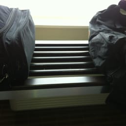 Luggage rack above an A/C unit. Deflecting/diffusing the air. Great idea! Luggage rack above an A/C unit. Deflecting/diffusing the air. Great idea!