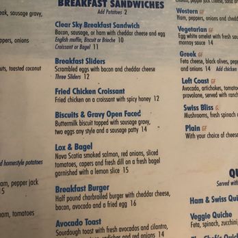 Clear Sky Cafe - Breakfast sandwich menu - New American Near Me - Clearwater, Florida Clear Sky Cafe - Breakfast sandwich menu - New American Near Me - Clearwater, Florida