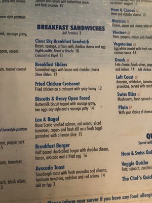 Menu photo 8 Clear Sky Cafe Clearwater, FL