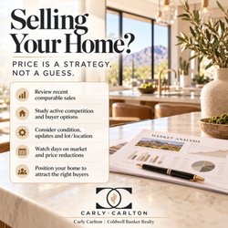 Carly Carlton - Coldwell Banker Realty - Pricing isn't guesswork. I analyze comps, competition, condition, and buyer demand to position your home strategically.