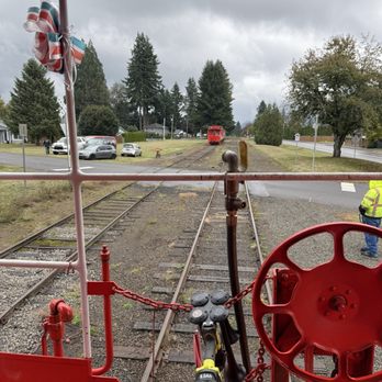 Chelatchie Prairie Railroad - View from the caboose - Transportation Near Me - Yacolt, Washington Chelatchie Prairie Railroad - View from the caboose - Transportation Near Me - Yacolt, Washington