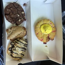 Peeps cookie, Chocolate Chip Cookie, Peanut Butter & Jelly Cookie