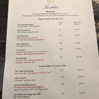 Koehler Winery - Wine list - Wineries Near Me - Los Olivos, California Koehler Winery - Wine list - Wineries Near Me - Los Olivos, California
