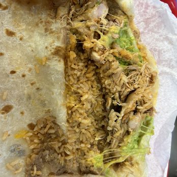 Arsenio's Fresh Mexican Food - chicken burrito with guc and cheese rice and beans tasted ok. - Mexican Near Me - Clovis, California