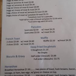 Korner Cafe - Breakfast menu
