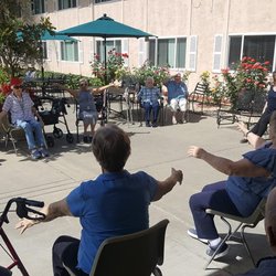 The Californian Assisted Living & Dementia Care - Morning exercise on the front patio
