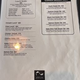 Lunch menu Lunch menu