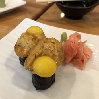 Sushi Yama - Uni + quail egg - Japanese Near Me - Vienna, Virginia Sushi Yama - Uni + quail egg - Japanese Near Me - Vienna, Virginia
