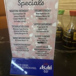 Daily Drink Specials Daily Drink Specials