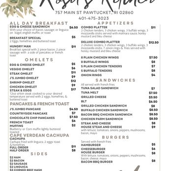 Rosa's Kitchen - Menu page 1 - African Near Me - Pawtucket, Rhode Island
