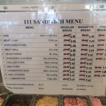 111 Bakery - Sandwich menu - Bakeries Near Me - San Jose, California